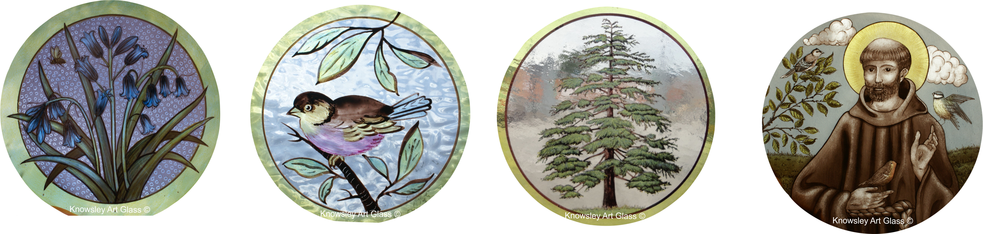 Hand Painted Glass Roundels