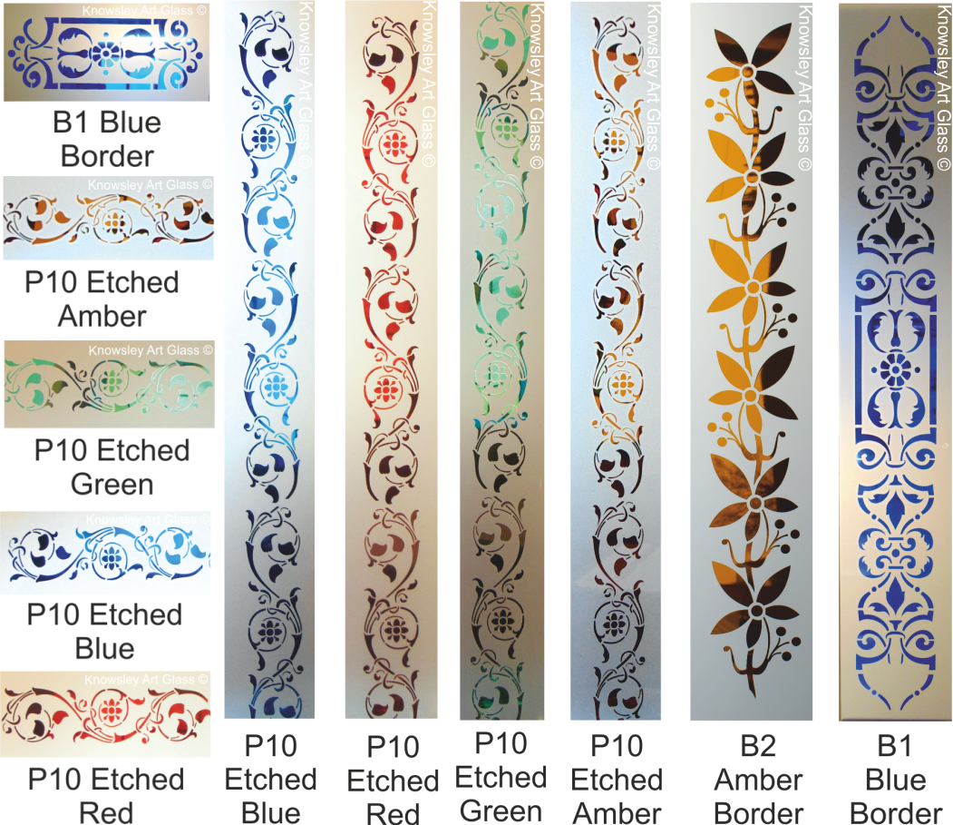 glass coloured border panes