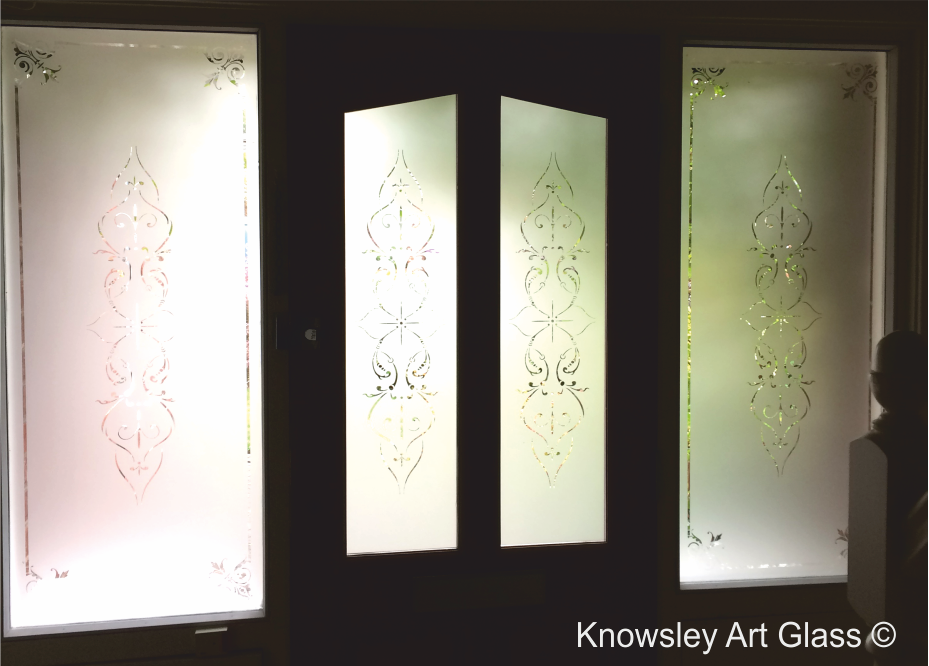 acid etched glass panels