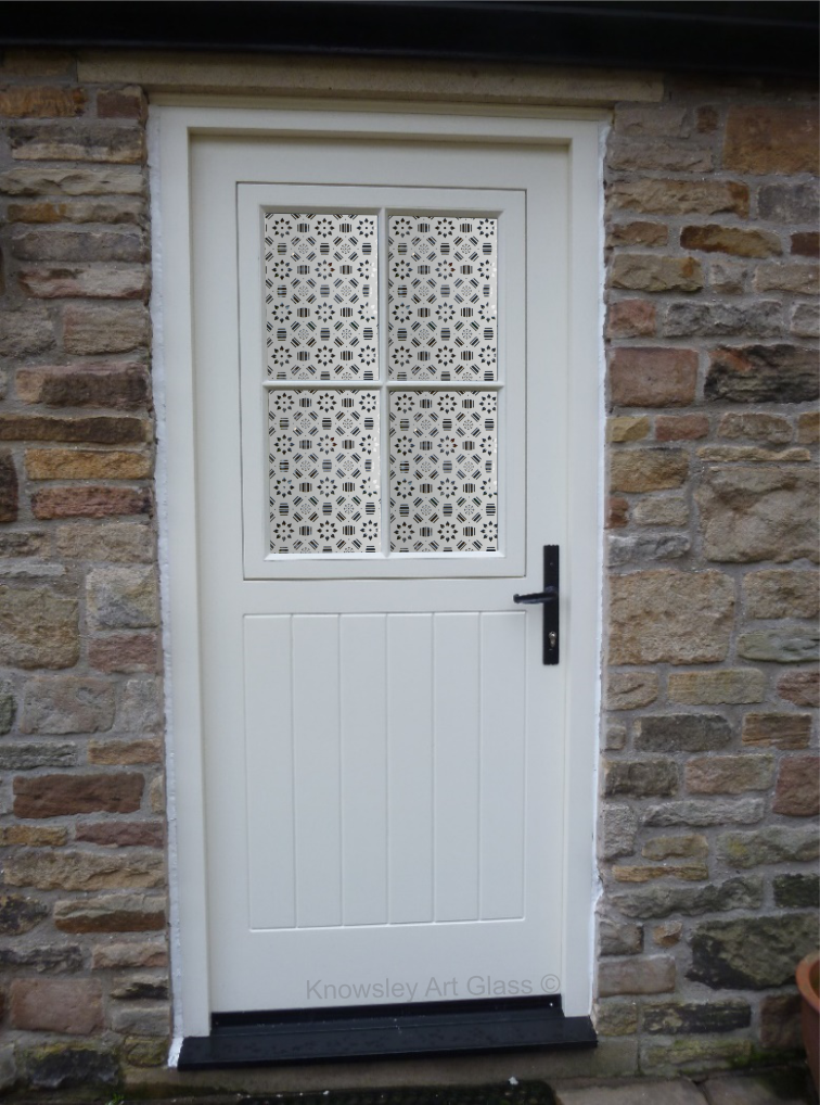 front door with glass