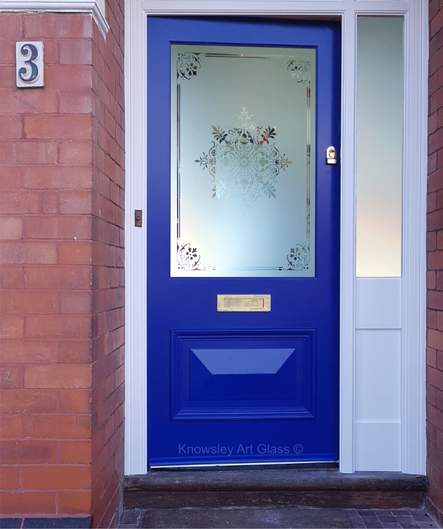 frosted glass front door
